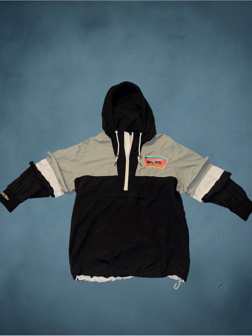 Mitchell & Ness San Antonio spurs quarter zip windbreaker jacket